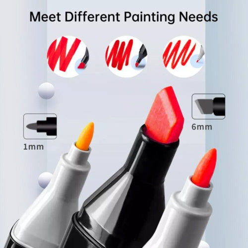 24 Professional Grade Colour Brush Pens Set Dual Tips Soft Fine Art Markers Drawing Watercolour Gifts